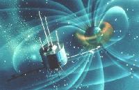 Satellites can be damaged by charged particles trapped in the Earth's magnetic field.