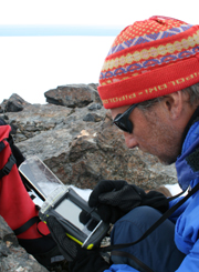 BAS geologist using the digital geological mapping system