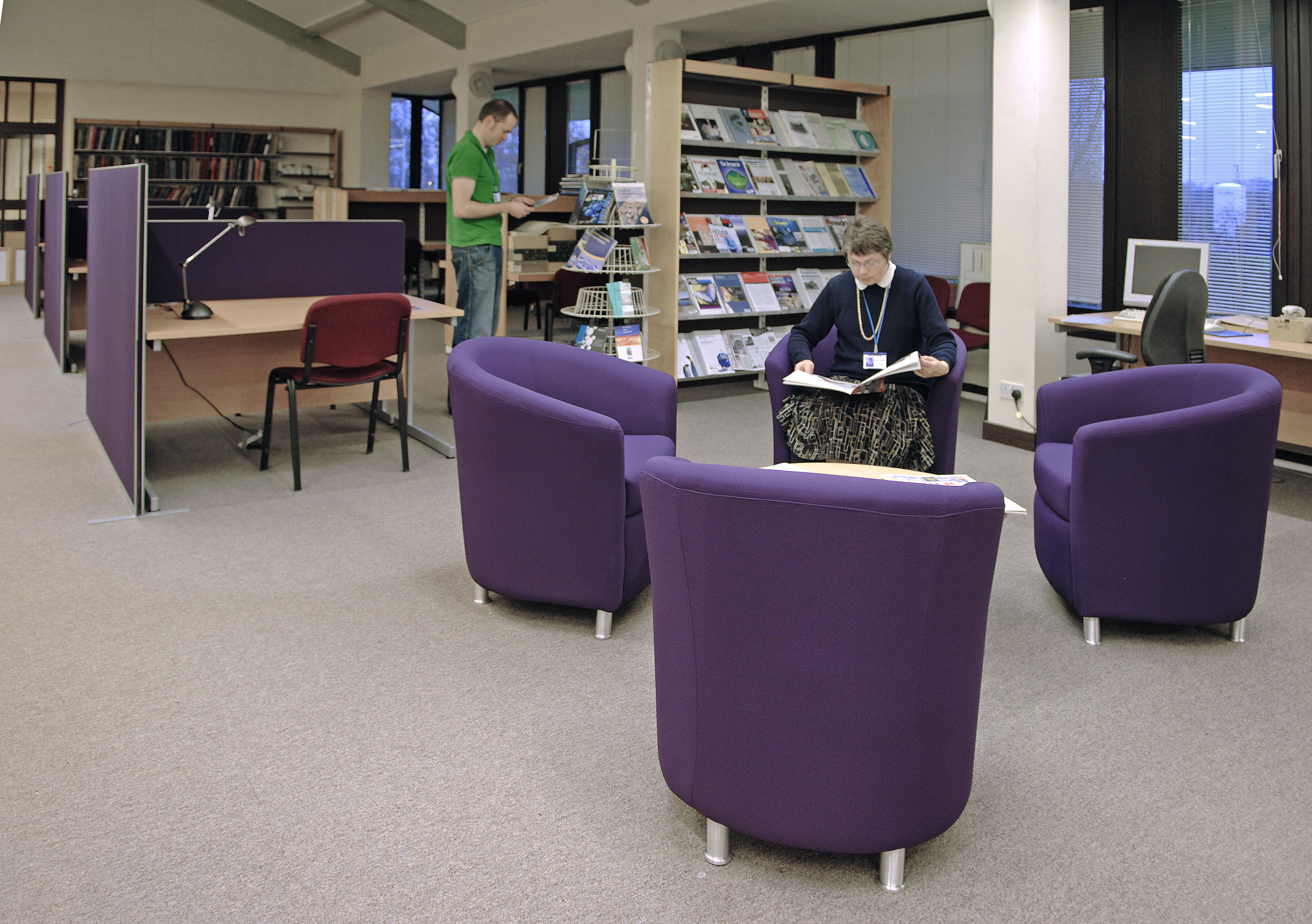 The reading area of the redesigned BAS Library
